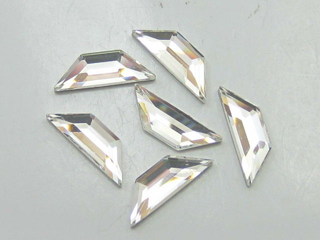 12 pcs. TRAPEZE 8.6x2.8mm CRYSTAL FLATBACK European Rhinestones